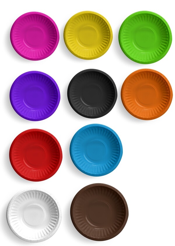 各种颜色的碟子厨房元素