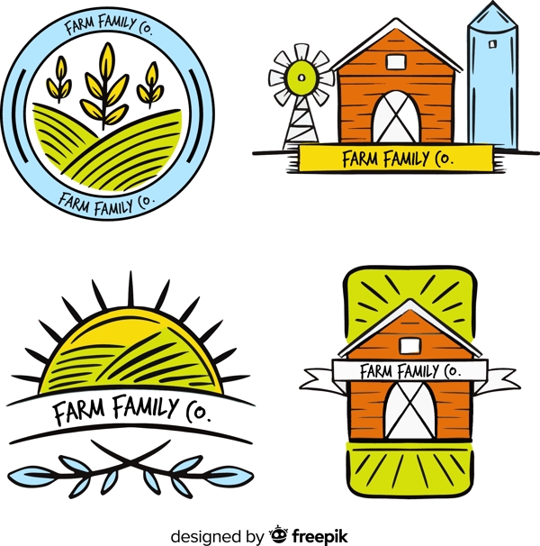4款彩色农场标志