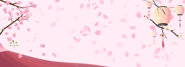 樱花季浪漫粉色背景