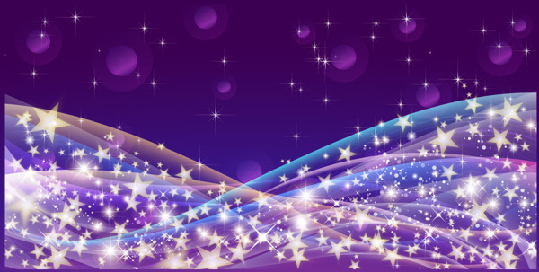 星空矢量漸變紫色海報