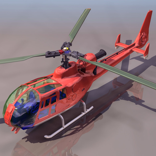 中型武装直升机3D模型