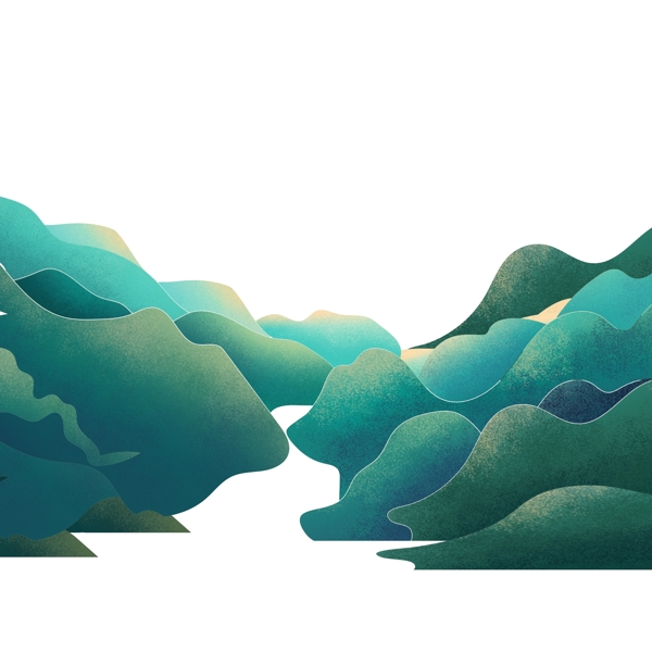 绿色山丘元素图片
