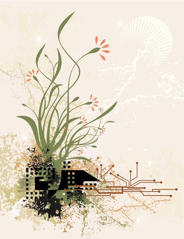 歐美花紋4064矢量EPS