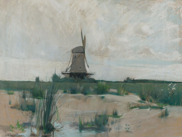 JohnHenryTwachtmanTheWindmill1885畫家風(fēng)景畫靜物油畫建筑油畫裝飾畫