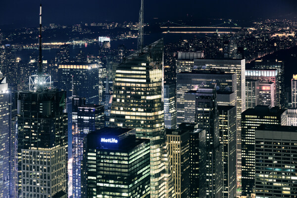 美国高楼大厦夜景图片