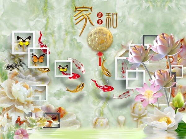 新中式背景墻