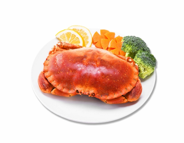 一盘美味螃蟹帝王蟹动物食物蟹黄秋蟹