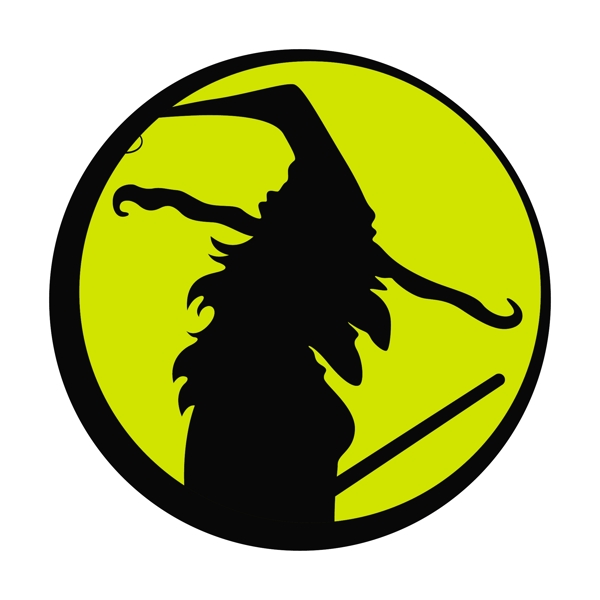 萬(wàn)圣節(jié)女巫剪影矢量插圖