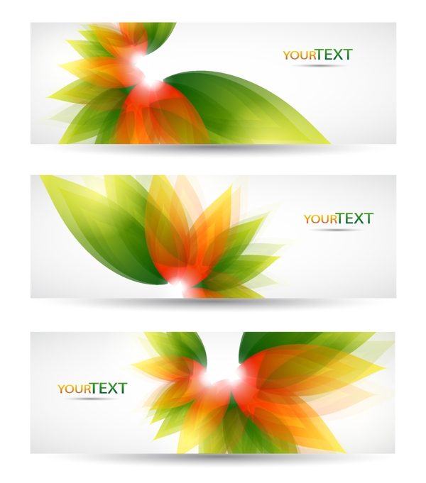夢(mèng)幻花朵banner背景模板矢量4
