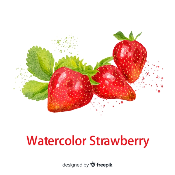 水彩绘美味草莓图片