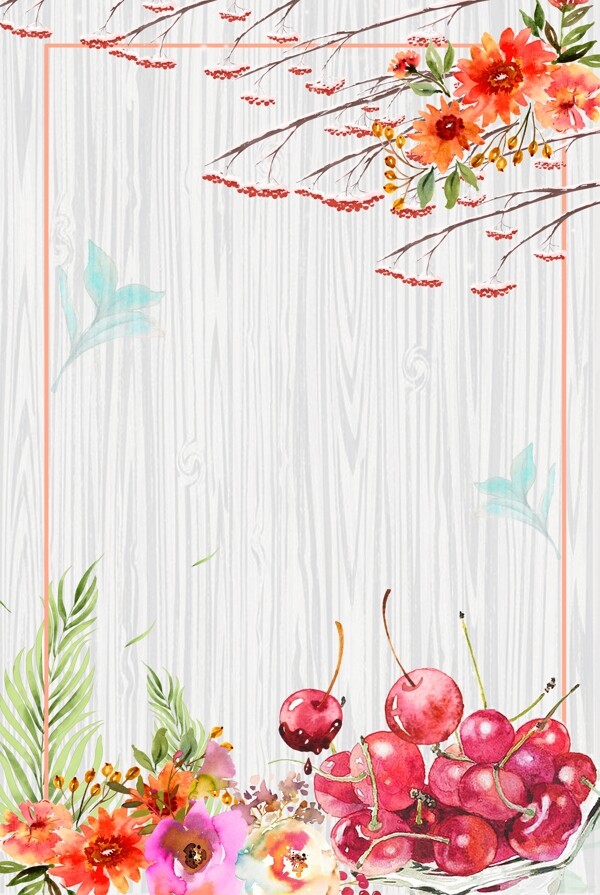 樱桃水果背景图片