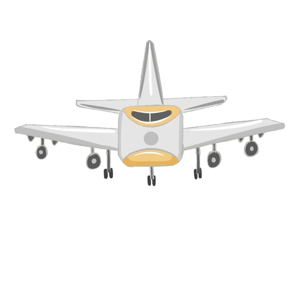 白色客机飞机插画