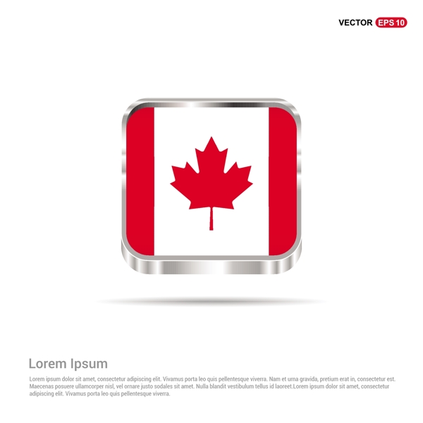 加拿大国旗按钮模板