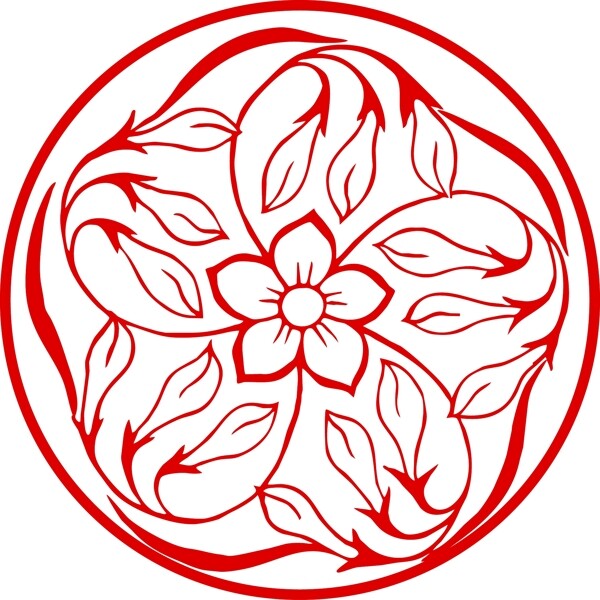 中國風花圖案AI矢量素材