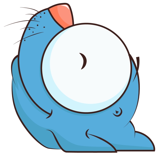 小海狮卡通动物可爱蓝色卡通图案