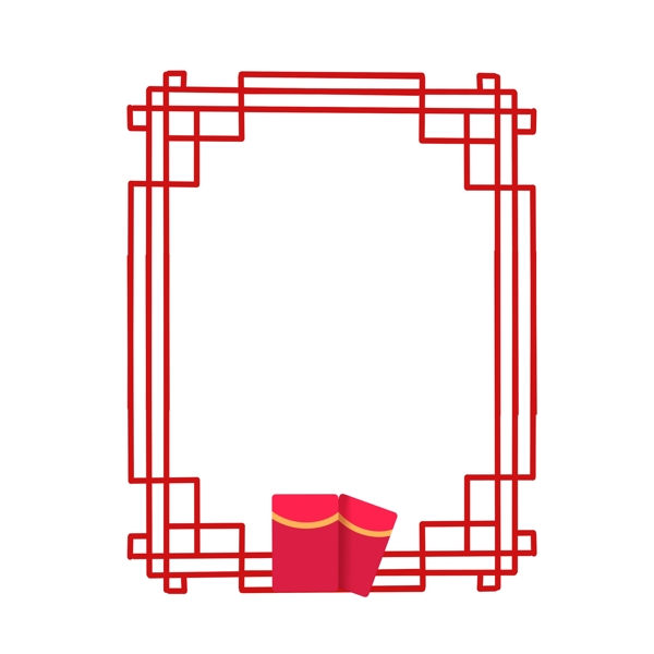 簡(jiǎn)約創(chuàng)意手繪紅色邊框可商用元素