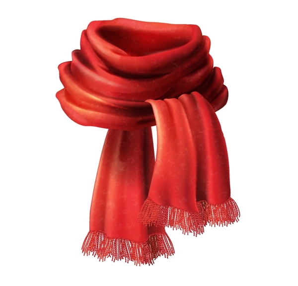 秋天红色围巾