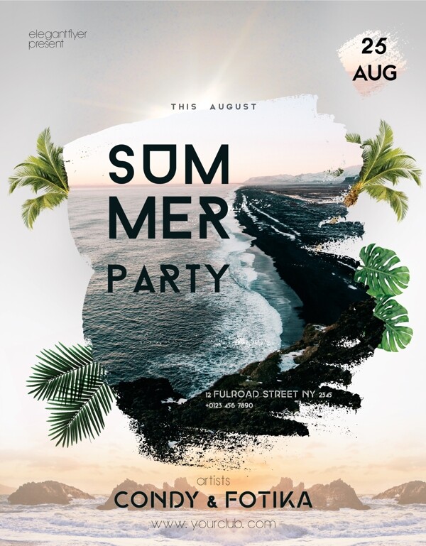 夏日暑期海岛游海报设计