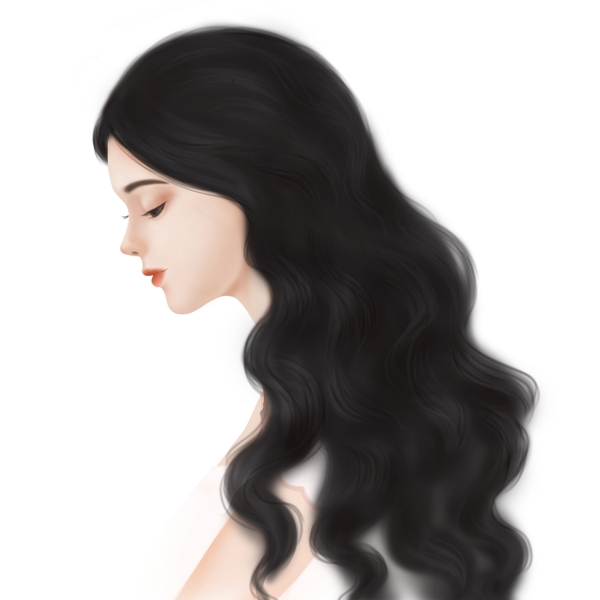 優(yōu)美女孩插畫圖案