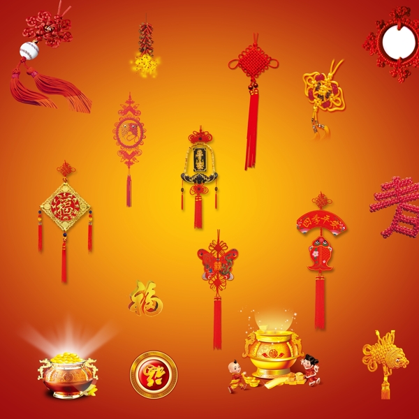 元旦中國結(jié)PSD素材