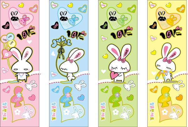 韩国可爱卡通兔子矢量图下载