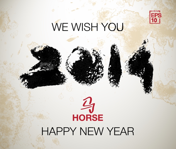 2014新年書法背景矢量素材