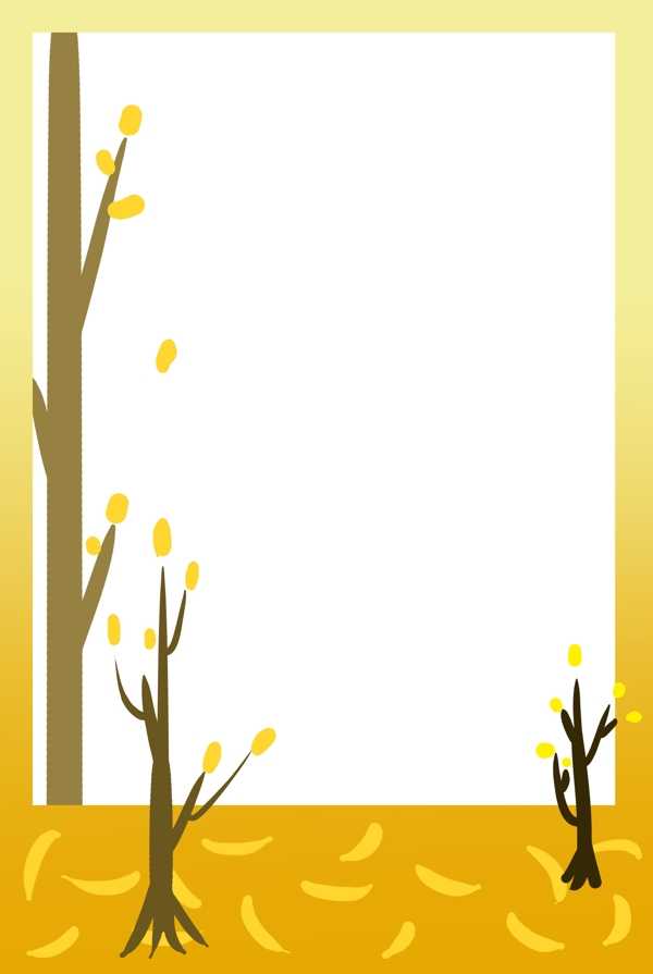 秋季树叶边框插画