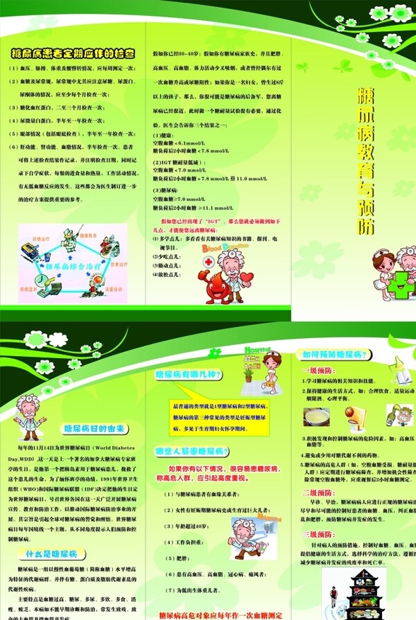 糖尿病教育與預(yù)防三折頁(yè)
