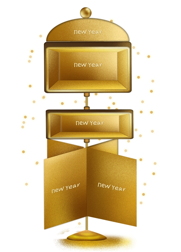 新年庆典黄金商品展架文字框