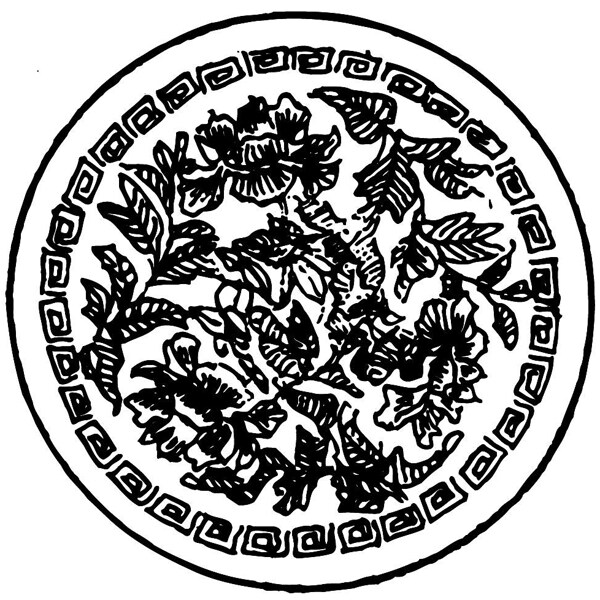 印花矢量圖花卉色彩黑白色民族免費(fèi)素材