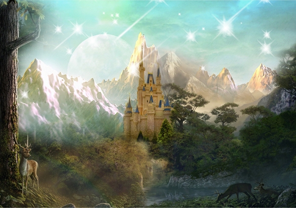 星空城堡樹林PSD