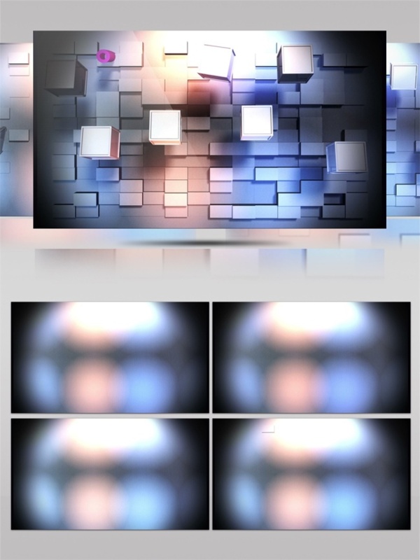 蓝色模糊砖块动态视频素材