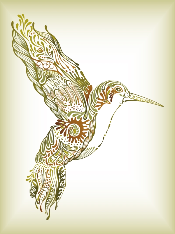 小鳥(niǎo)花紋矢量素材圖片