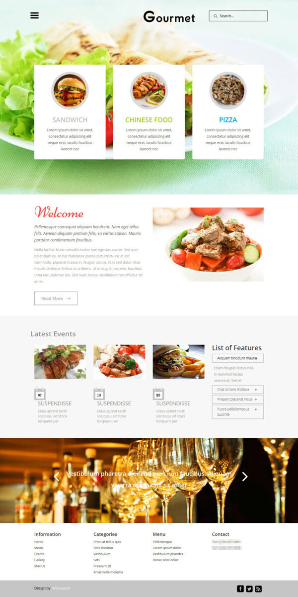高档美食餐厅响应式网页模板