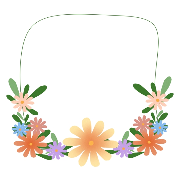春季鲜花边框装饰
