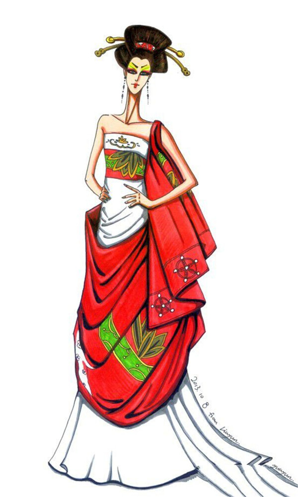 古裝抹胸裙設(shè)計(jì)圖