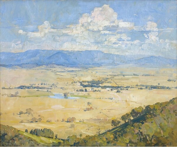 ArthurStreetonMelbasCountry1936澳大利亞畫(huà)家ArthurStreeton印象派風(fēng)景油畫(huà)裝飾畫(huà)