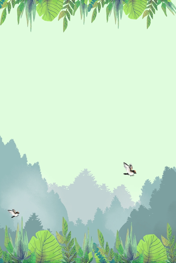 卡通風(fēng)小清新綠色背景