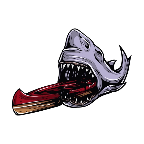 卡通鲨鱼插画