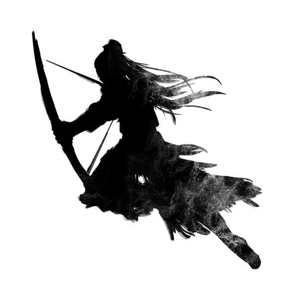 金庸武俠主題之水墨古風(fēng)射箭剪影元素