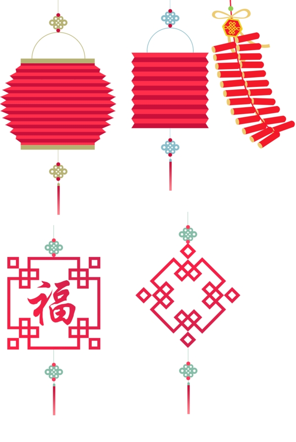 新年紅色燈籠素材