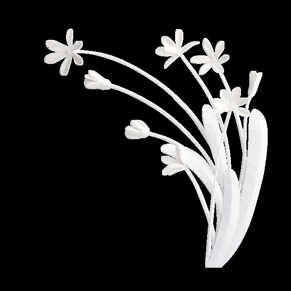 灰色的花png元素