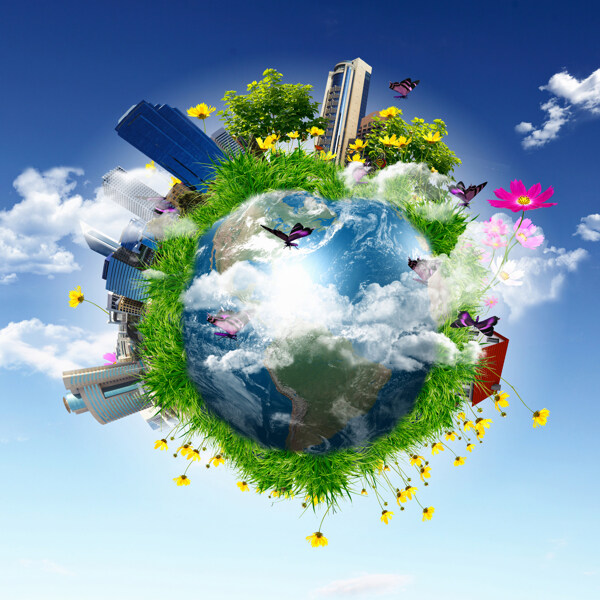 绿色地球生态模型图片