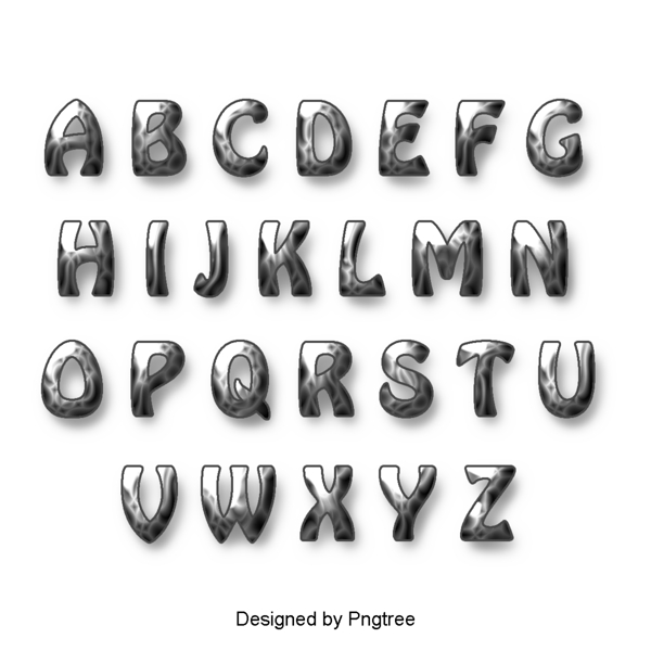 二十四个英文字母带字体字体字体书法海报白色3D可爱效果