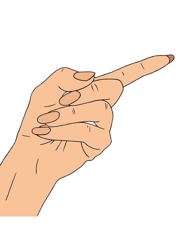 食指指向卡通插画