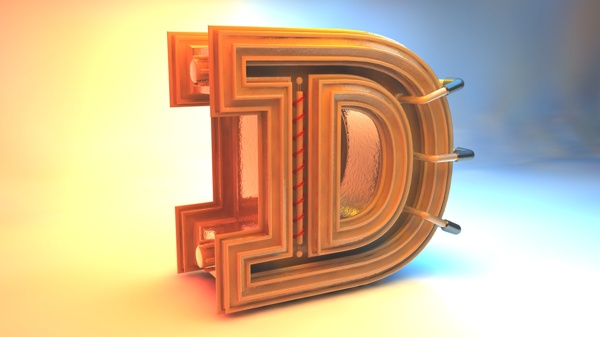 金属字体C4D字体设计