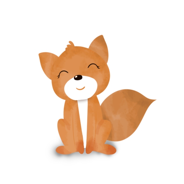 卡通可爱微笑的小狐狸动物设计