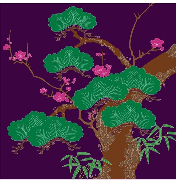 大樹(shù)花紋圖案