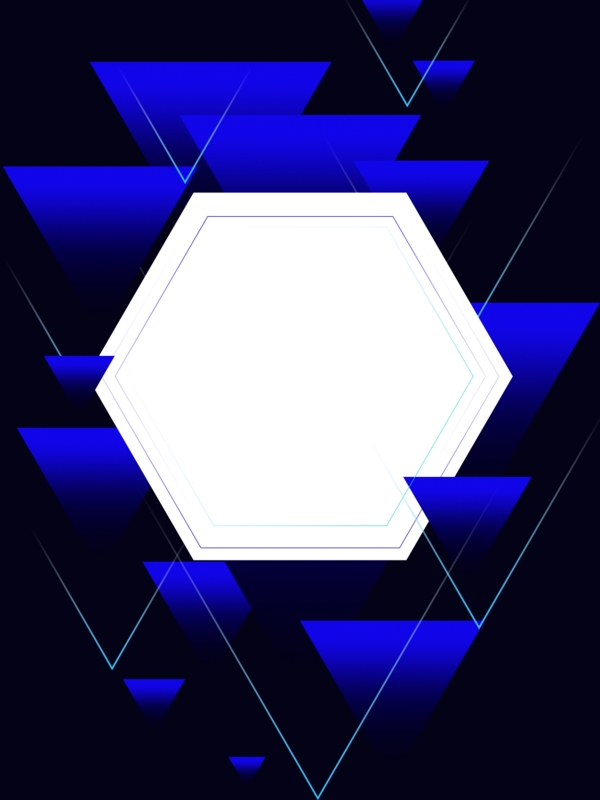 蓝色简约大气科技创意三角形几何背景