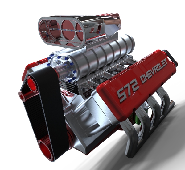 插件渲染雪佛兰V8引擎